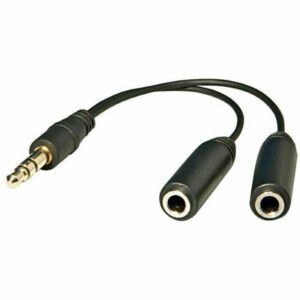 15FT 2 hembra a 1 macho chapado en oro 35mm audio Y Splitter auriculares cable pie 7