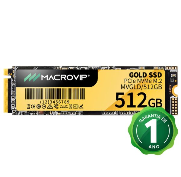 HD SSD M.2 512GB MACROVIP GOLD NVMe PCIE MVGLD 512GB