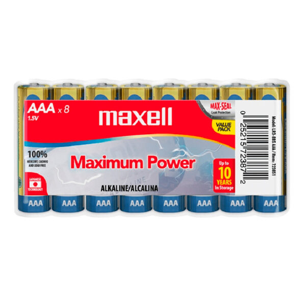 Pila AAA Alcalina x8 Maxell LR03 8BS