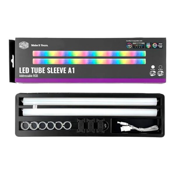 Tubo Cooler Master RGB para Cooler LIQUIDO A1 Imagen caja y tubos