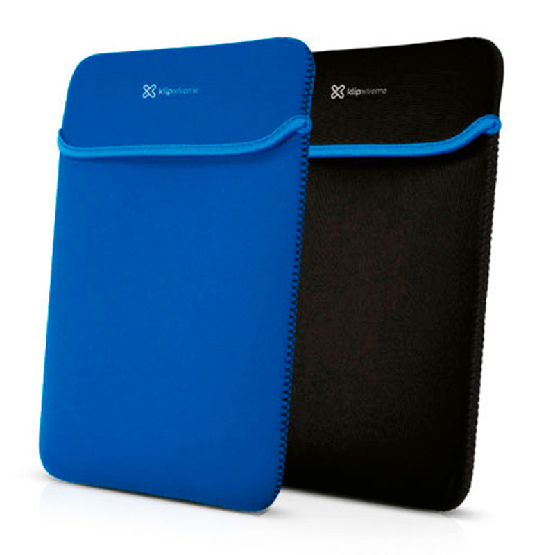 Forro para Notebook 15.6 KLIP KNS 415BL Negro Azul Imagen de ambos lados