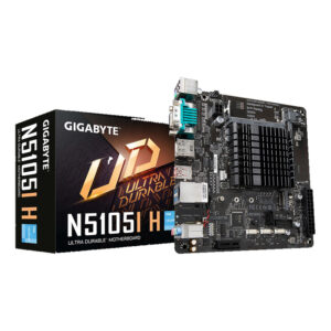 Placa Madre N5105I H GIGABYTE Imagen frontal con caja