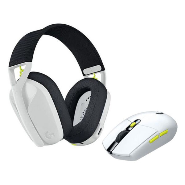 Auricular Mouse Logitech G435+G305 SE Blanco Imagen frontal 3 4 de ambos productos