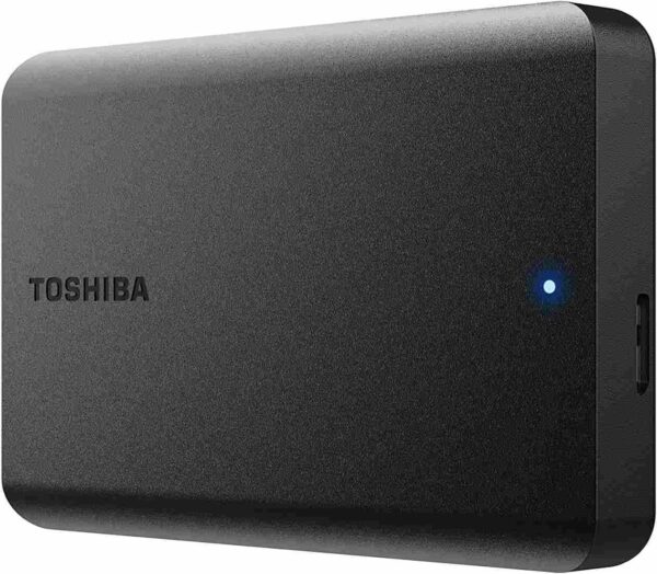 DISCO DURO EXTERNO 1TB TOSHIBA CANVIO imagen 3 4 lateral izquierda