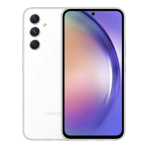 Samsung Galaxy A54 8GB 256GB SM A546E Imagen trasera y frontal color blanco