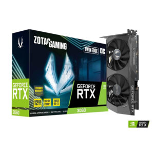 VGA RTX 3060 12GB ZOTAC TWIN EDGE OC Imagen frontal con caja