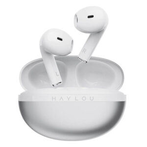 Auricular Bluetooth Haylou X1 2023 Plata Imagen de auriculares fuera del estuche