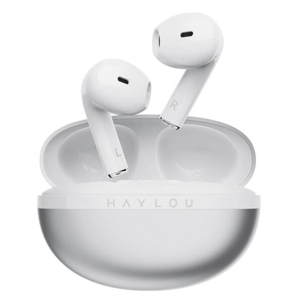 Auricular Bluetooth Haylou X1 2023 Plata Imagen de auriculares fuera del estuche