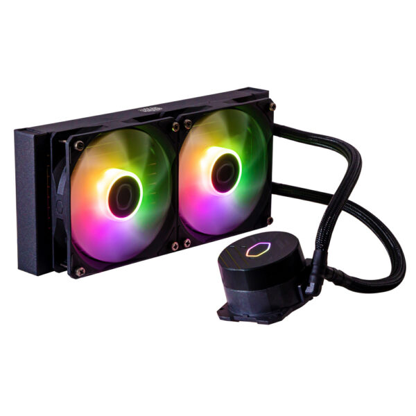 COOLER MASTER LIQUID 240L CORE ARGB NEGRO imagen de producto en horizontal 3 4 lateral izquierdo