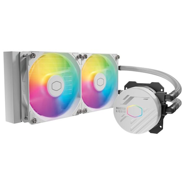 COOLER MASTER LIQUID 240L CORE ARGB WHITE imagen de producto en hortizontal 3 4 lateral izquierdo