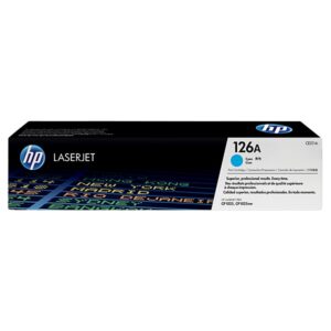 TONER 126A HP CE311A CYAN imagen frontal en picado de caja