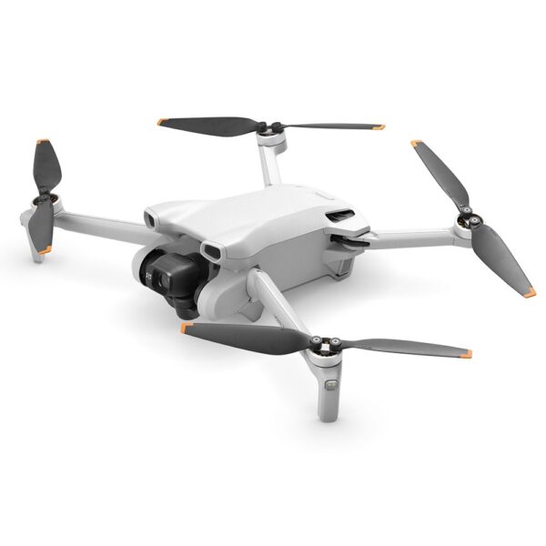 DRONE DJI MINI 3 FLY MORE COMBO PLUS 4K +CONTROL DJI RC imagen frontal 3 4 lateral derecho en angulo picado
