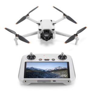 DRONE DJI MINI 3 FLY MORE COMBO PLUS 4K +CONTROL DJI RC imagen frontal en picado con control