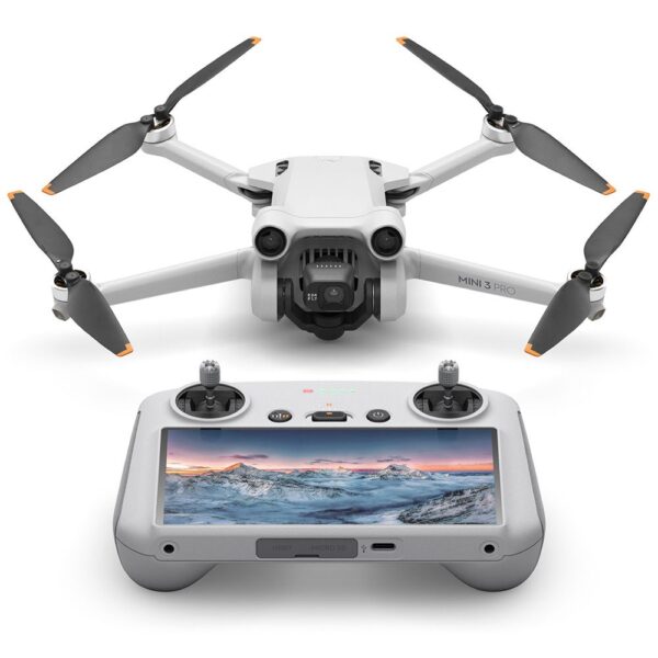 DRONE DJI MINI 3 PRO 4K +CONTROL DJI RC imagen frontal en picado con control