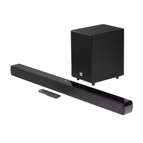 PARLANTE JBL CINEMA SB140 imagen frontal 3 4 lateral derecha en picado