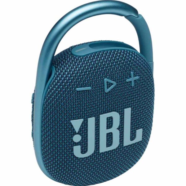 PARLANTE JBL CLIP 4 azul frontal 3 4 lateral izquierdo en picado