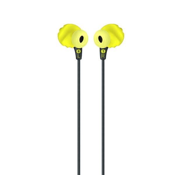 AURICULAR 3.5 JBL ENDURANCE RUN NEGRO AMARILLO imagen cenital a detalle auriculares