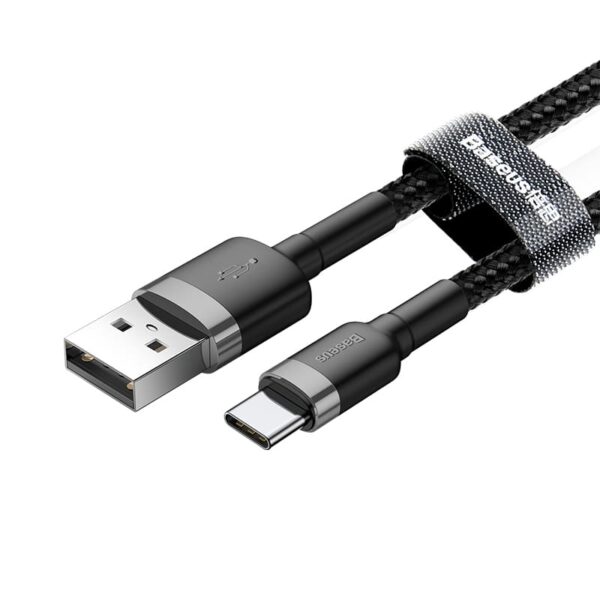 CABLE USB A MICRO DUAL 1M BASEUS imagen en picado 3 4 lateral derecho de usb y usbc