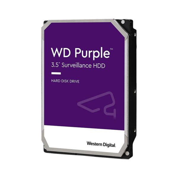HDD 10TB 3.5 7500 WD PURPLE SURVEILLANCE imagen frontal 3 4 lateral izquierda
