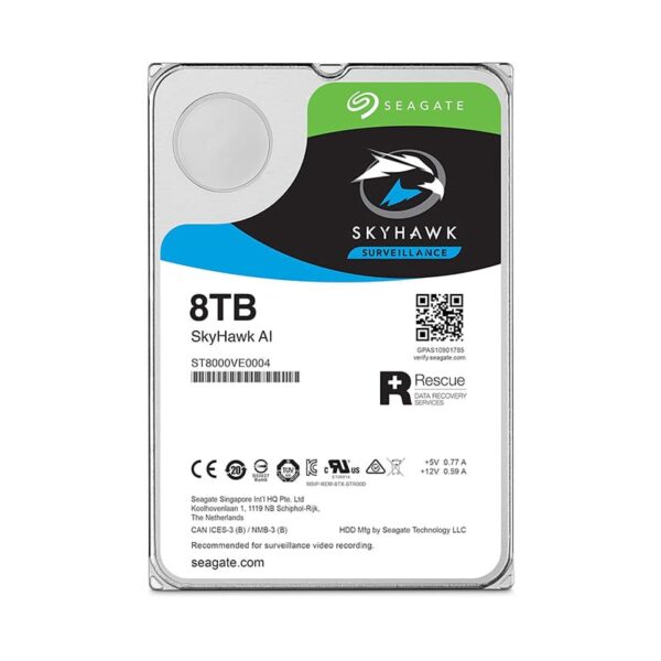 HDD 8TB 3.5 7200 SEAGATE SKYHAWK AI imagen trasera