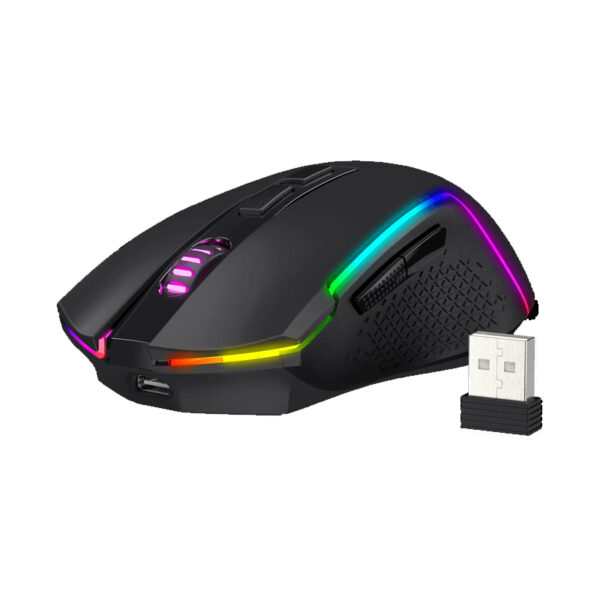 MOUSE INALAMBRICO REDRAGON TRIDENT M693 RGB imagen frontal 3 4 lateral derecha
