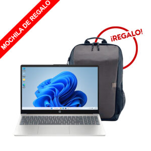 NOTEBOOK HP 15 FD0002LA + MOCHILA HP RENEW TRAVEL imagen frontal con mochila