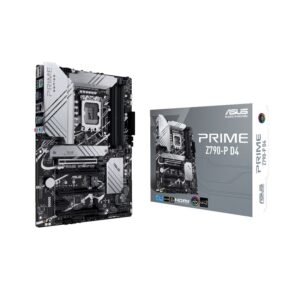 PLACA MADRE 1700 Z790 P PRIME D4 ASUS imagen frontal 3 4 lateral izquierda en caja